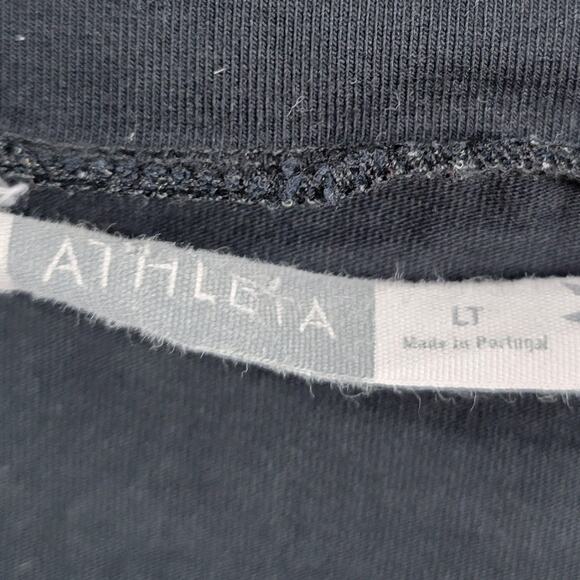 Athleta Senorita Dress Womens L Black Long Sleeve V-neck Stretch Casual Cotton - Picture 2 of 11